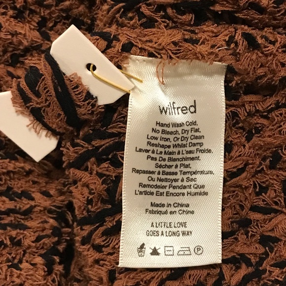 NWT Aritzia Wilfred sweater women L brown/black cotton chunky cozy bohemian - Picture 8 of 11